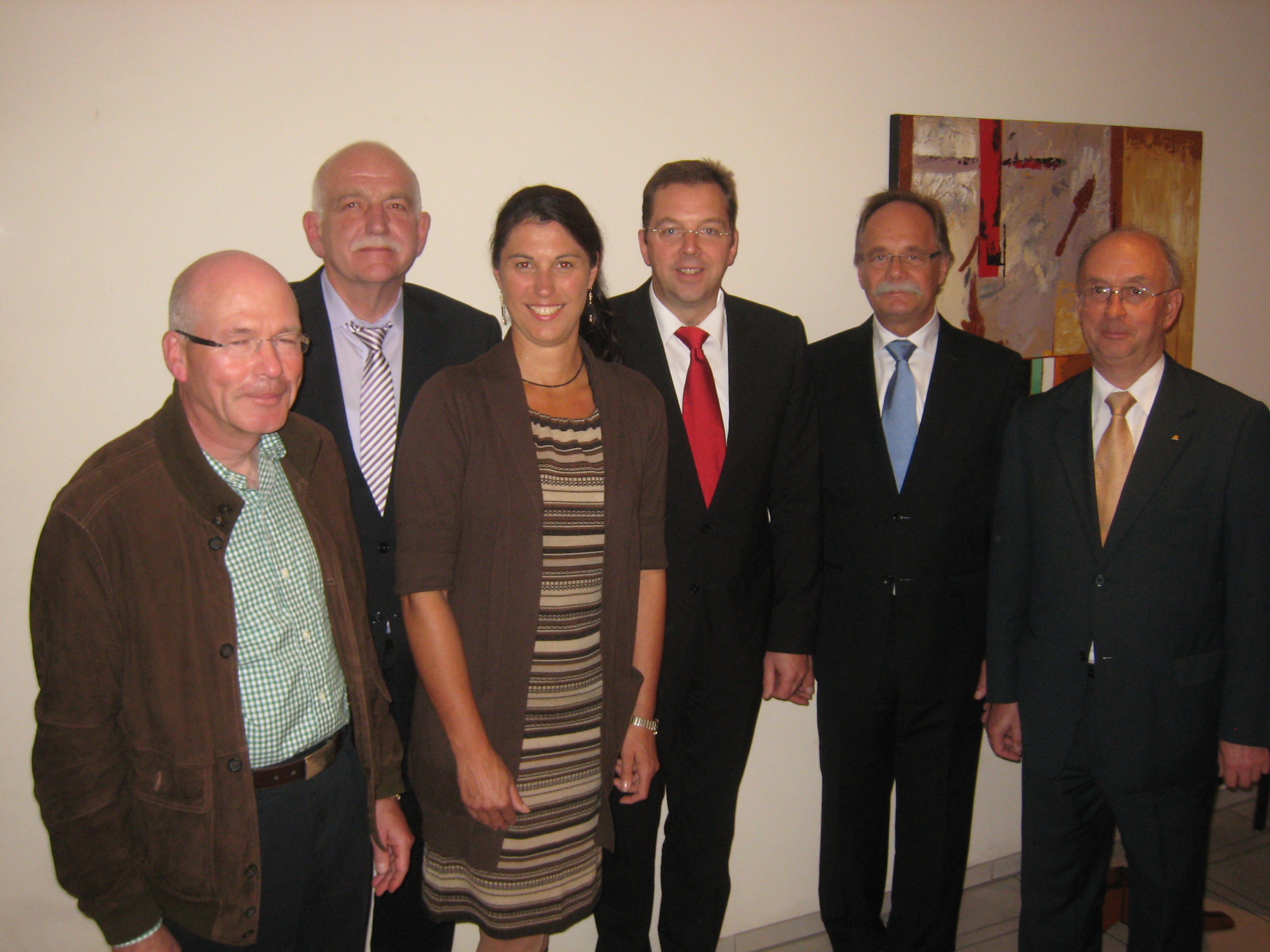 Foto v.l.n.r.: Dr. August-Wilhelm Preuss, Bernhard Schemmer MdL, Silke Sommers, Ludger Konrad, Dr. Georg Matzel, Werner Vogel